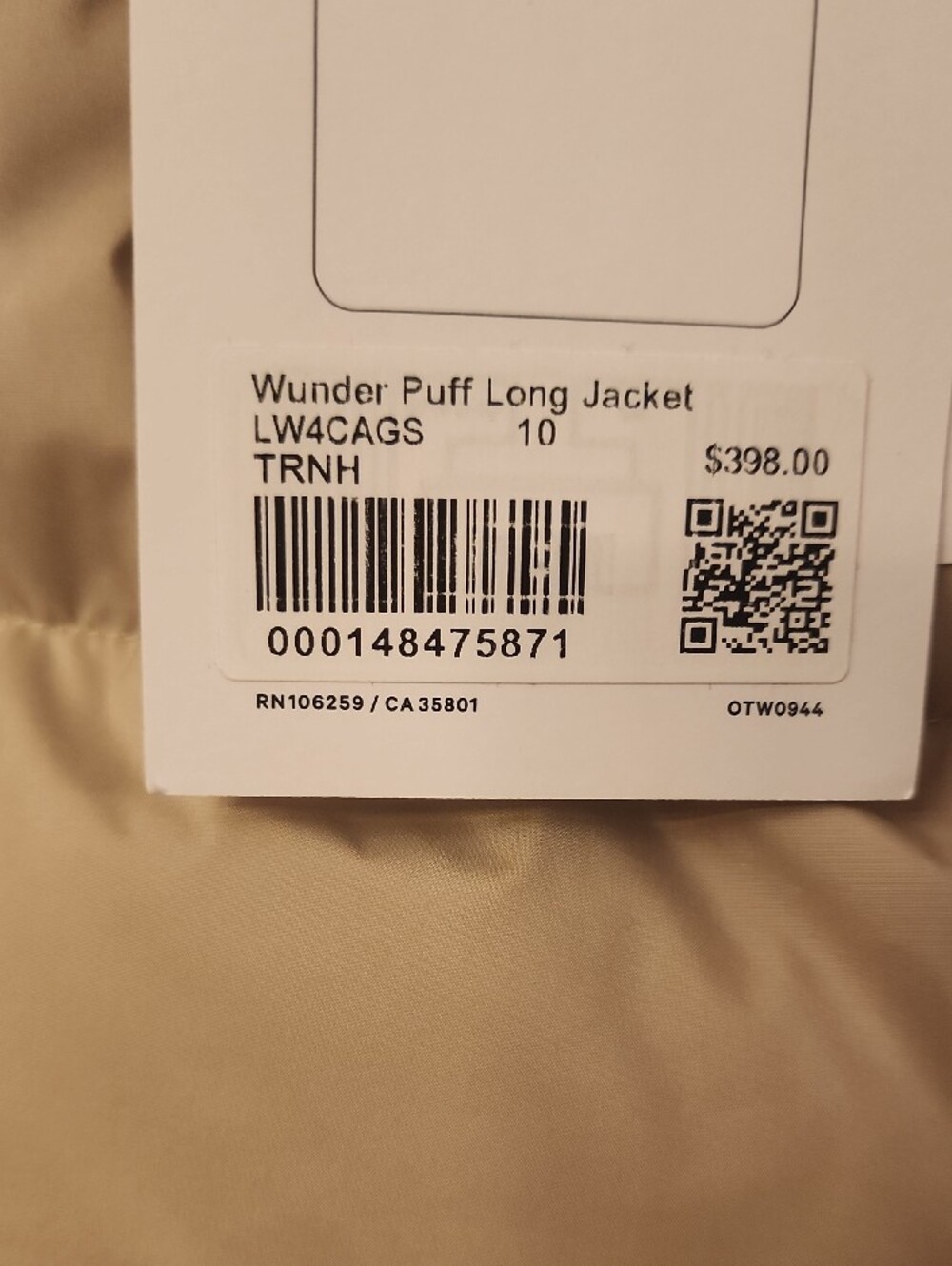 lululemon athletica Long Quilted Puffer Coat in Beige - Picture 3 of 7